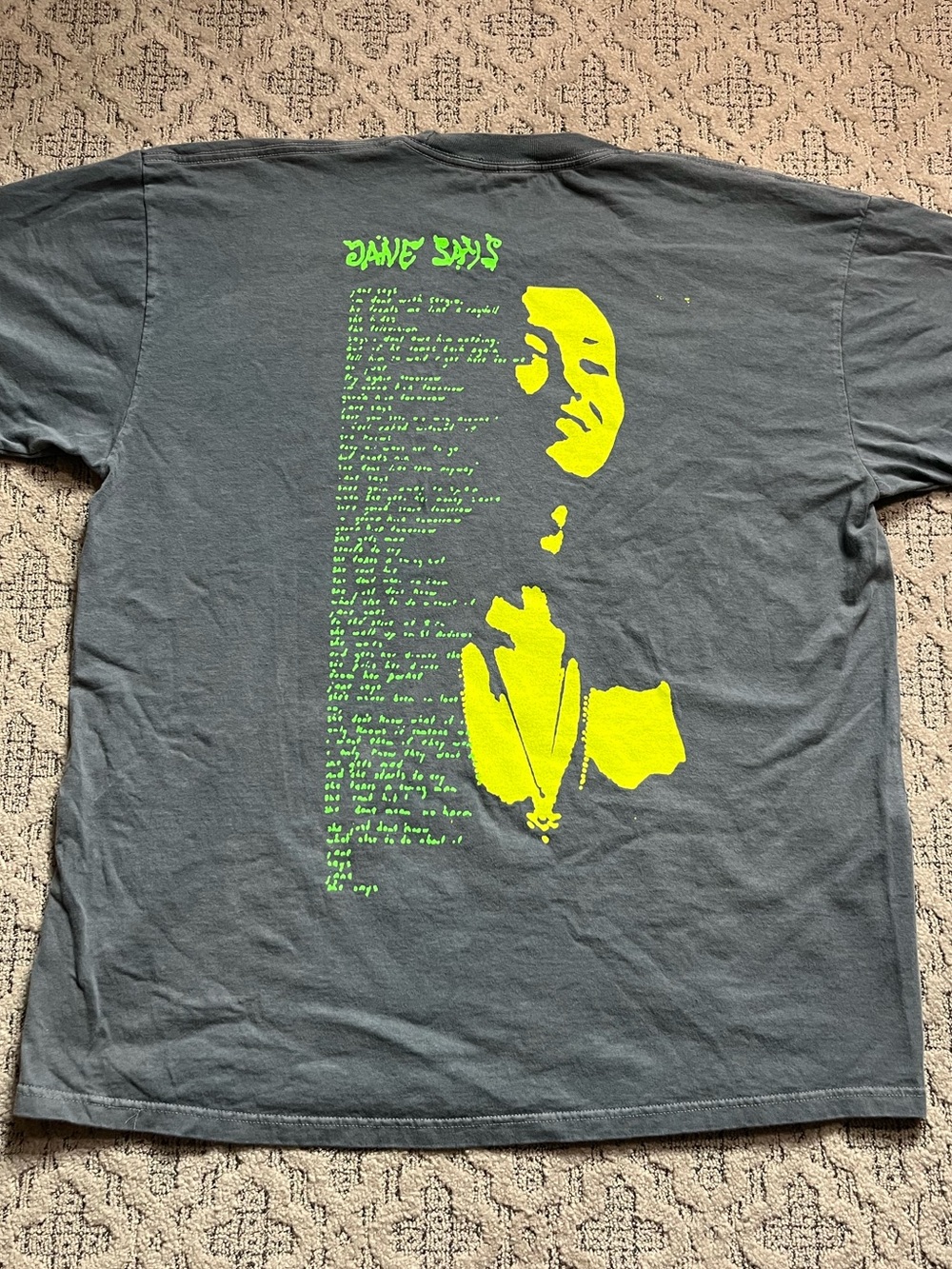 🎸 '23 Jane's Addiction Band Wild Neon Green Vertical Text Grey Jane Says Tee